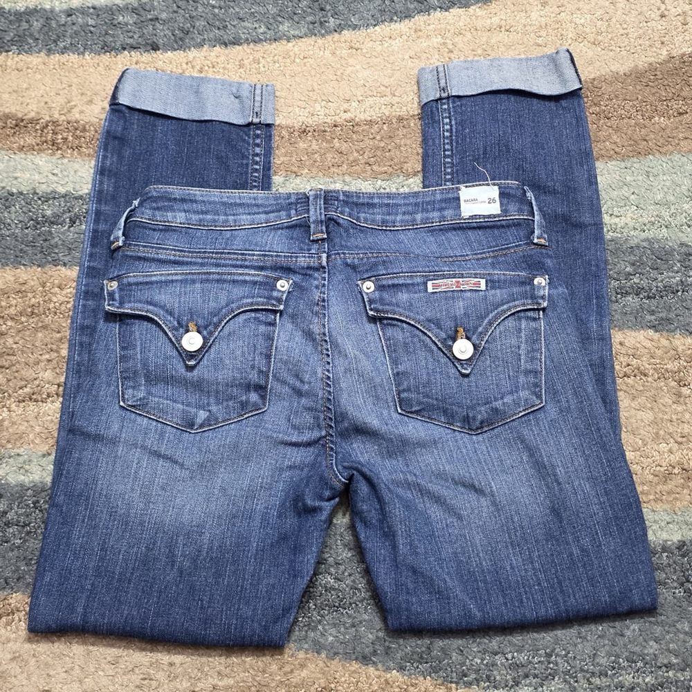Hudson Jeans Womens 26 Dark Wash Distressed Skinny - Picture 3 of 14